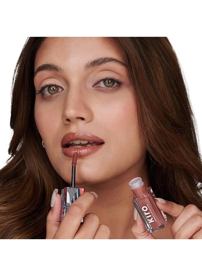 كيرو جلوسفينيتي كريم جلوس - كاكاو وولنت، 5 مل | ملمع شفاه نيود عالي اللمعان | تركيبة مرطبة وغير لزجة | غني بزبدة مورومورو وكوبواسو | 8 درجات لونية تناسب جميع ألوان البشرة الهندية - Image 3